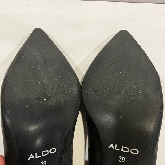 ALDO Heels ALDO Pumps Black Leather US Size 8.5 Like New Heels 2.5 inches - Picture 10 of 16